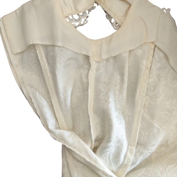 Vintage 80s Scott McClintock Jacquard Lace CORSET GOWN Boned Baroque Bridal 8 - Picture 14 of 16